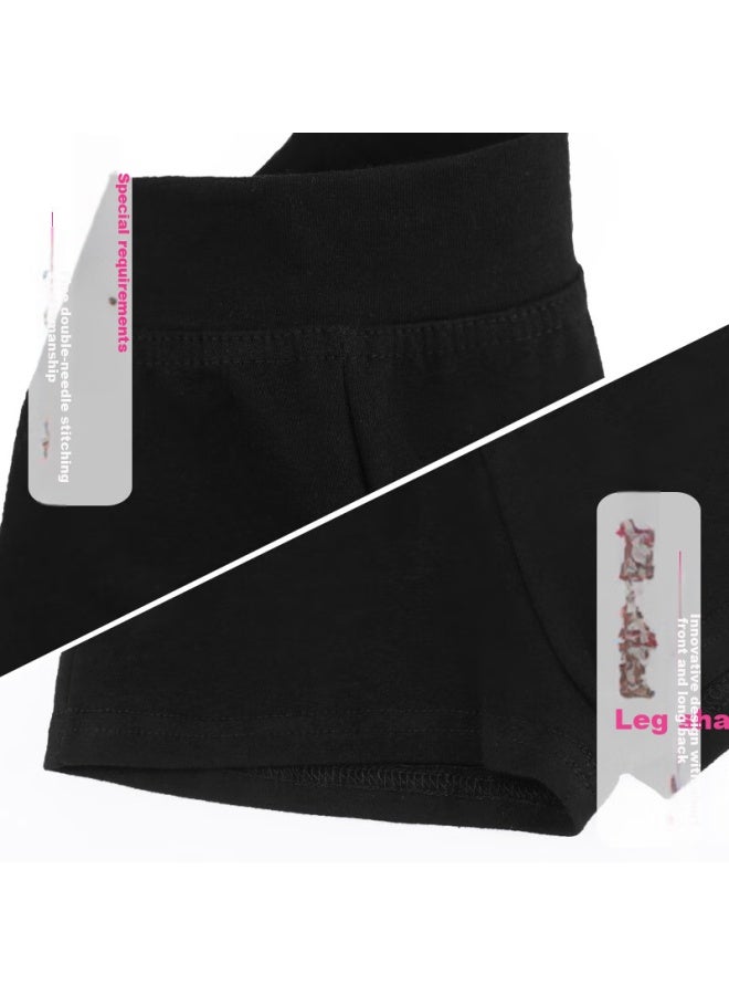 Aiwuge Children's Dance Shorts, Black Flat-angle Shorts, Ballet Leggings, Practice Shorts, Black, Size 130 - Image 4