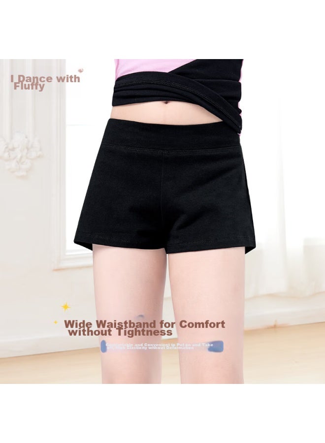 Aiwuge Children's Dance Shorts, Black Flat-angle Shorts, Ballet Leggings, Practice Shorts, Black, Size 130 - Image 2