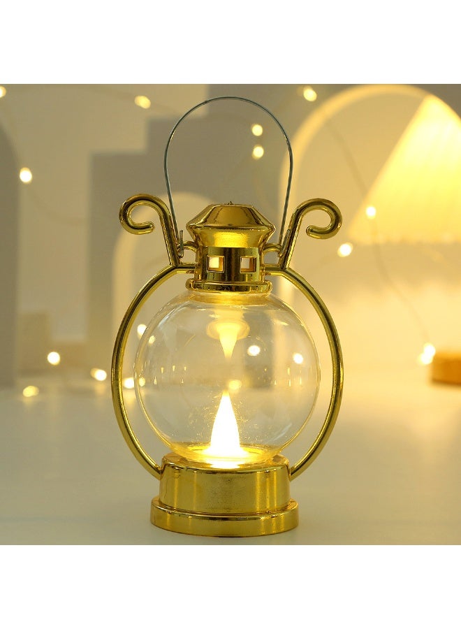 2PCS Ramadan Lantern, Ramadan Decorations Lights, Vintage LED Lantern Hollow Design Decorations for Ramadan Holiday Table Decor