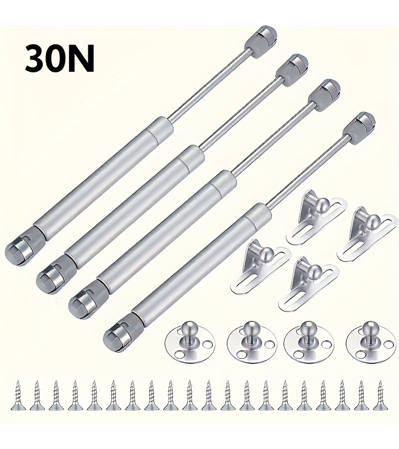 4 Pcs Adjustable Hydraulic Cabinet Door Support Struts 120N Gas Shock Absorber For Kitchen Cabinets Polished Metal Finish Easy Surface Installation Modern Design - Image 5