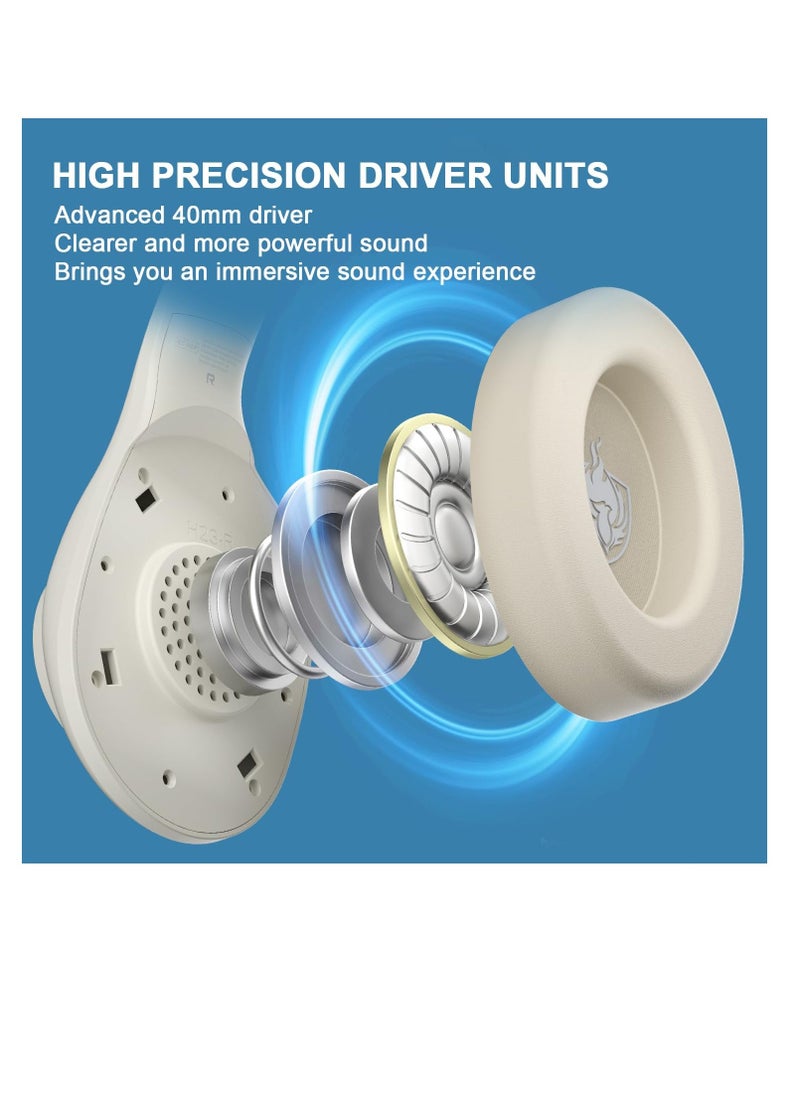 عام Wired Gaming Headset with 7.1 Surround Sound, H-7 Gaming Over Ear Headphones with Noise Cancelling, Flexible Mic, Memory Earmuffs, Wired Headset for PC/PS5/VS/Xbox Series X/S/Switch, White - Image 3