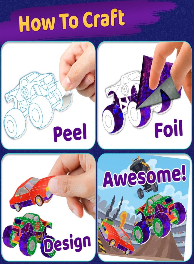stargo 2 Pack - Foil Art Kit for Kids, Fun Craft Set with Stickers & Foil Sheets - Creative Arts & Crafts Activities for Gifts, Birthday Party, Girls, Boys Ages 4-8, 4-6, 5 6 7 8 - Image 2