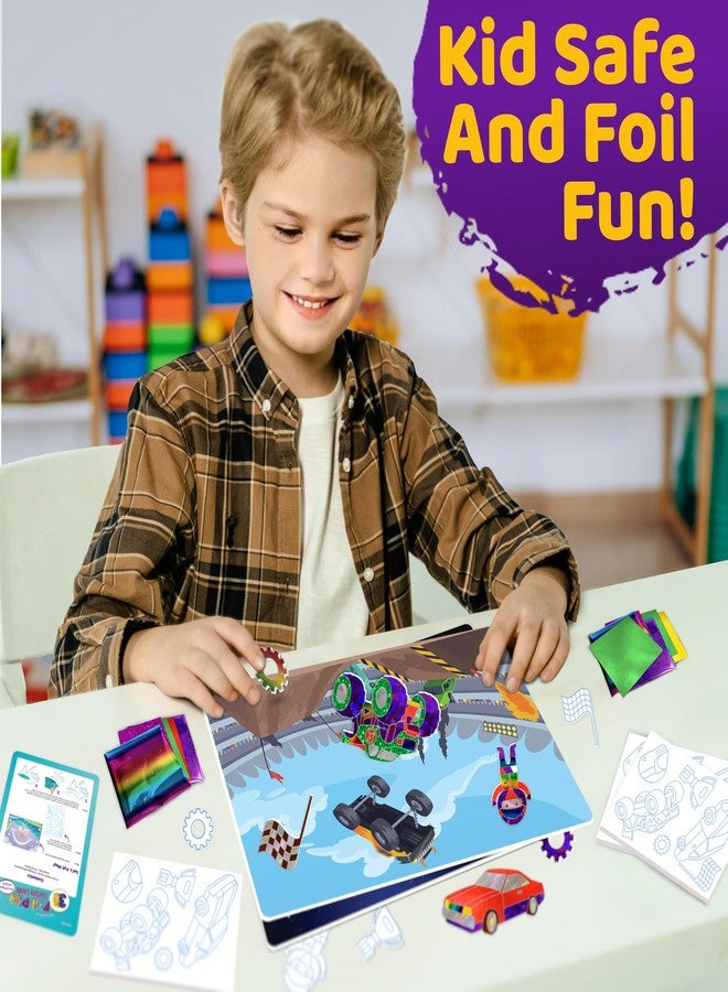 stargo 2 Pack - Foil Art Kit for Kids, Fun Craft Set with Stickers & Foil Sheets - Creative Arts & Crafts Activities for Gifts, Birthday Party, Girls, Boys Ages 4-8, 4-6, 5 6 7 8 - Image 3