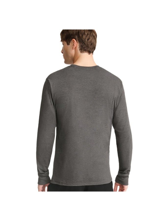 Champion Men's Classic Graphic Long Sleeve Tee T-Shirt, Granite Heather, XXL - Image 3