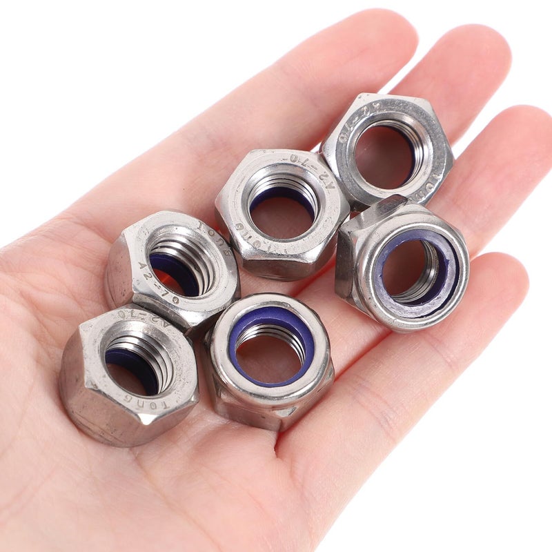 304 Stainless Steel Nylon Insert Locknuts 20pcs Metric Threaded Lock Nuts for Industrial Automotive - Image 5