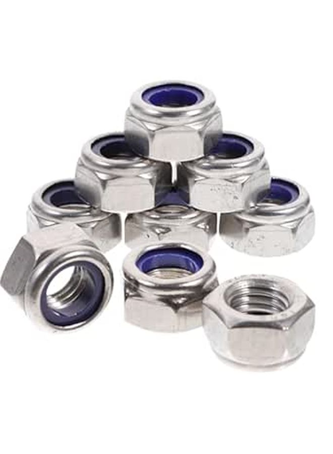 304 Stainless Steel Nylon Insert Locknuts 20pcs Metric Threaded Lock Nuts for Industrial Automotive - Image 1