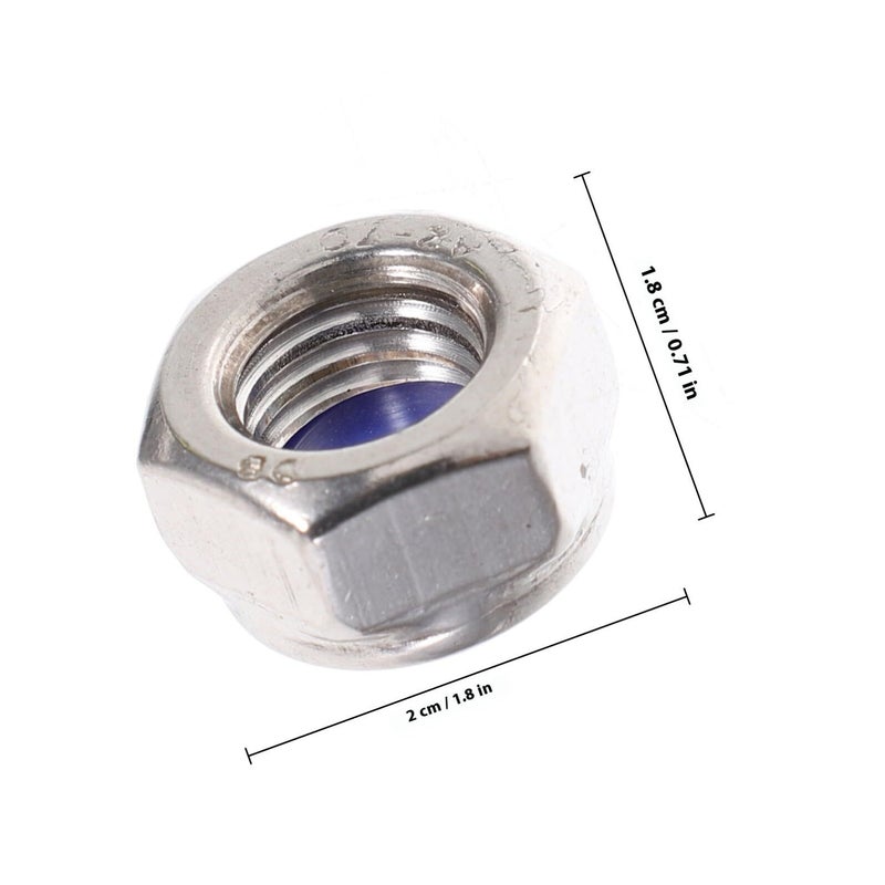 304 Stainless Steel Nylon Insert Locknuts 20pcs Metric Threaded Lock Nuts for Industrial Automotive - Image 3