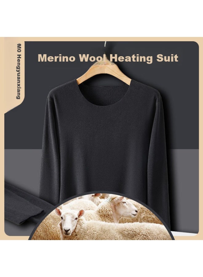 Hengyuanxiang Hengyuanxiang [winter Bestseller] Seamless Thermal Underwear, Men's And Women's Wool And Silk Autumn Top And Bottom, Slim-fit Base Layer Set - Image 2