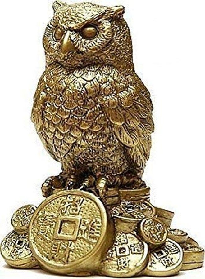 DEQUERA Feng Shui Owl for Money and Wisdom Showpiece - 10 cm - Image 3