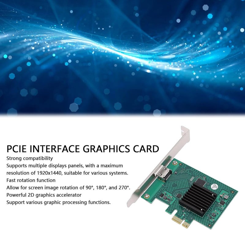 بطاقة رسومات بواجهة PCIe من VBESTLIFE، مسرع رسومات ثنائي الأبعاد (2D Graphics Accelerator)، بطاقة فيديو بدقة 1920x1440 لأجهزة الكمبيوتر الصناعية ذات ألواح العرض المتعددة - Image 2