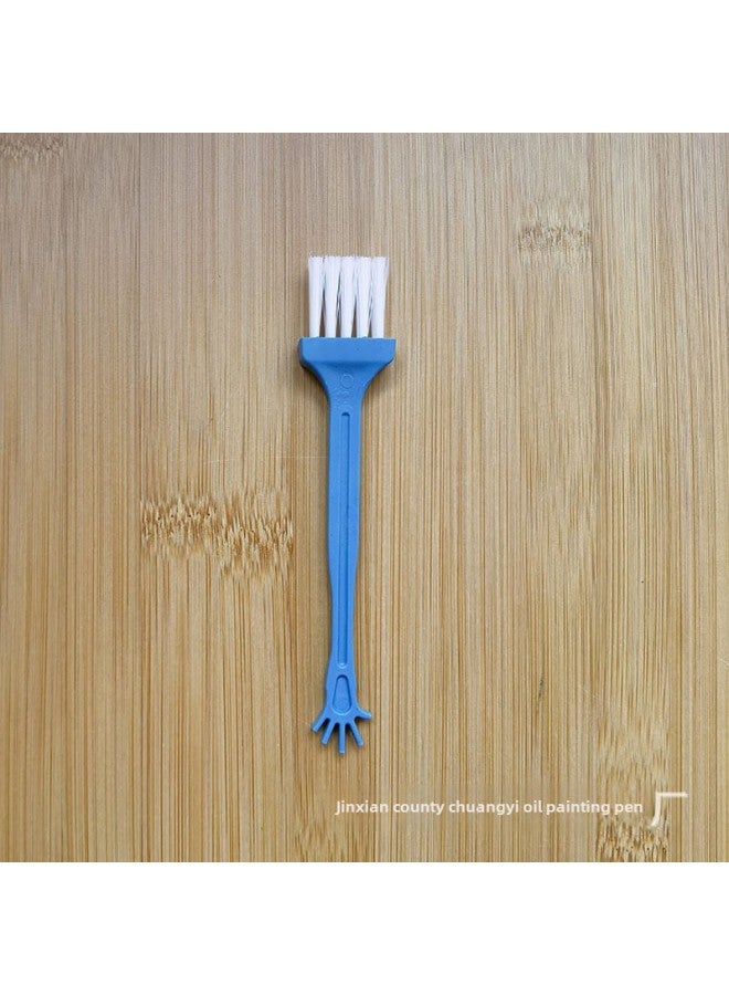 إسكدنيا Computer Cleaning Brush Flat Rod Round Rod Fan Brush Five Finger Brush Large Head Brush Telescopic Brush Keyboard Brush Small Household Appliance Dust Brush-Color:Flat Rod White Tube Blue Hair Fan B  - Image 5