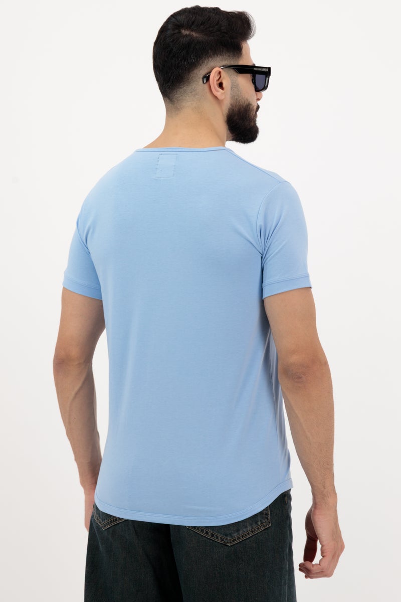 Vasl Hub VaslHub Cotton Plain T-Shirts for Men – Crew Neck Regular Fit 2-Pack (Mist & Navy) - Image 4