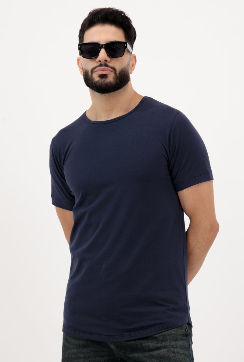 Vasl Hub VaslHub Cotton Plain T-Shirts for Men – Crew Neck Regular Fit 2-Pack (Mist & Navy) - Image 5