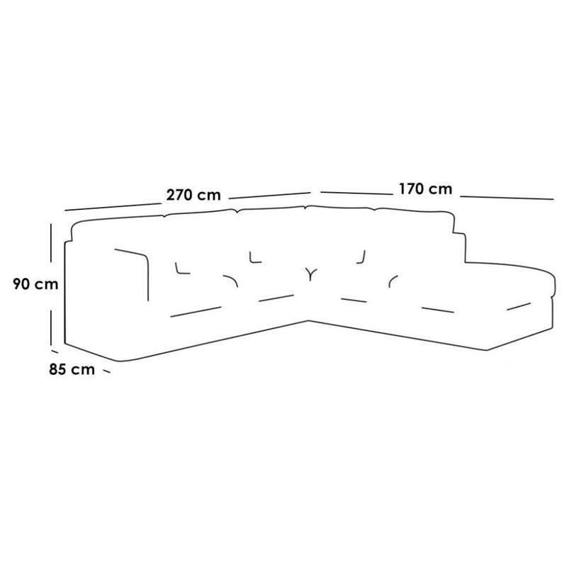 Betak Corner sofa - 270 x 170 x 85 x 90 cm - Beige - Image 2