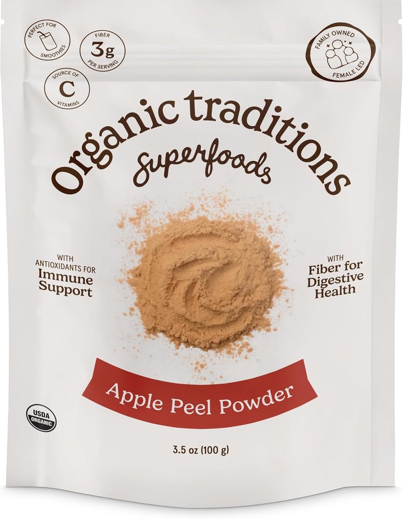 Organic Traditions Apple Peel Powder - 100g | High in Vitamin C & Antioxidants for Immune Support - Image 1