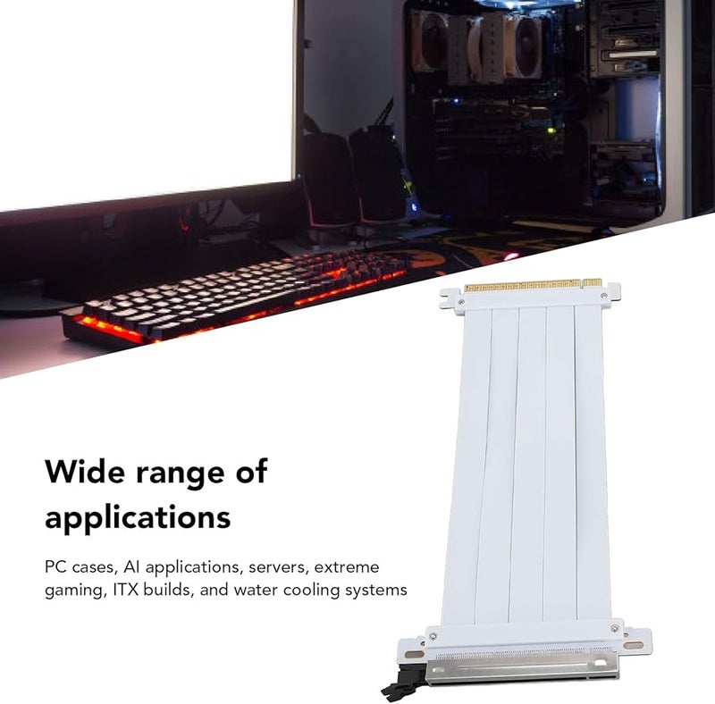 Ciciglow PCIE 5.0 X16 Riser Cable 30cm High Speed Flexible GPU Extension Cable 128Gbps - Image 5