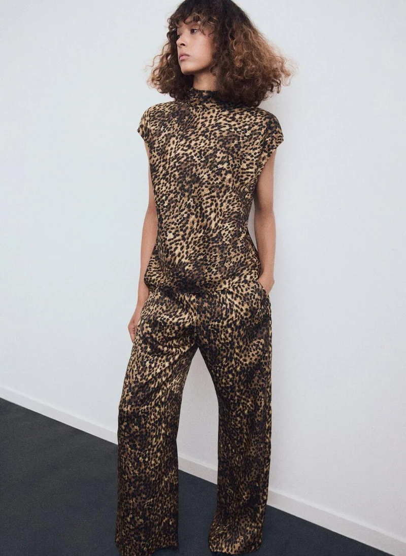 Mango  Leopard-print satin trousers for Women | Best Price UAE