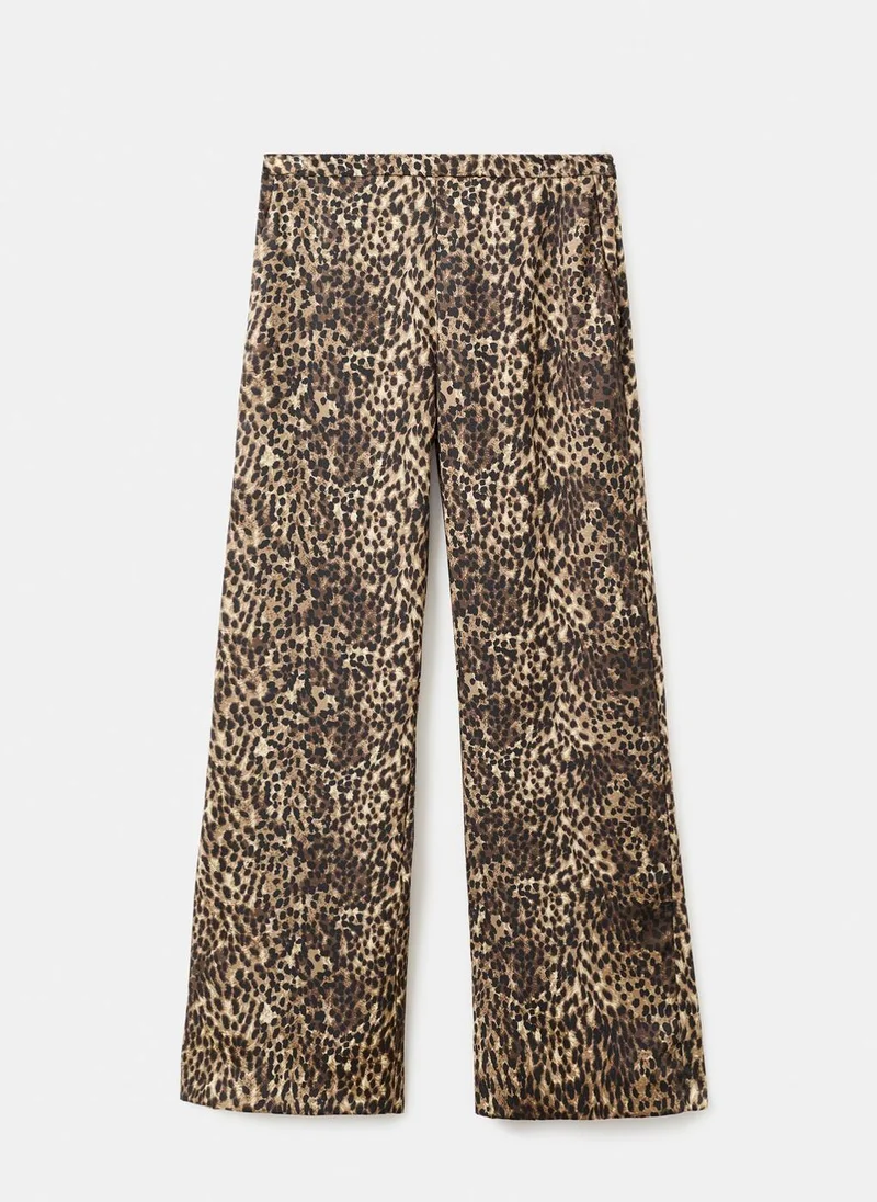 Mango  Leopard-print satin trousers for Women | Best Price UAE
