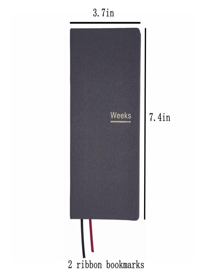 receip Undated Weekly Planner Notebook Pocket Organizer Appointment Book Journal Notebook A6 Week Plan Notepad (Gray with cover) - Image 2