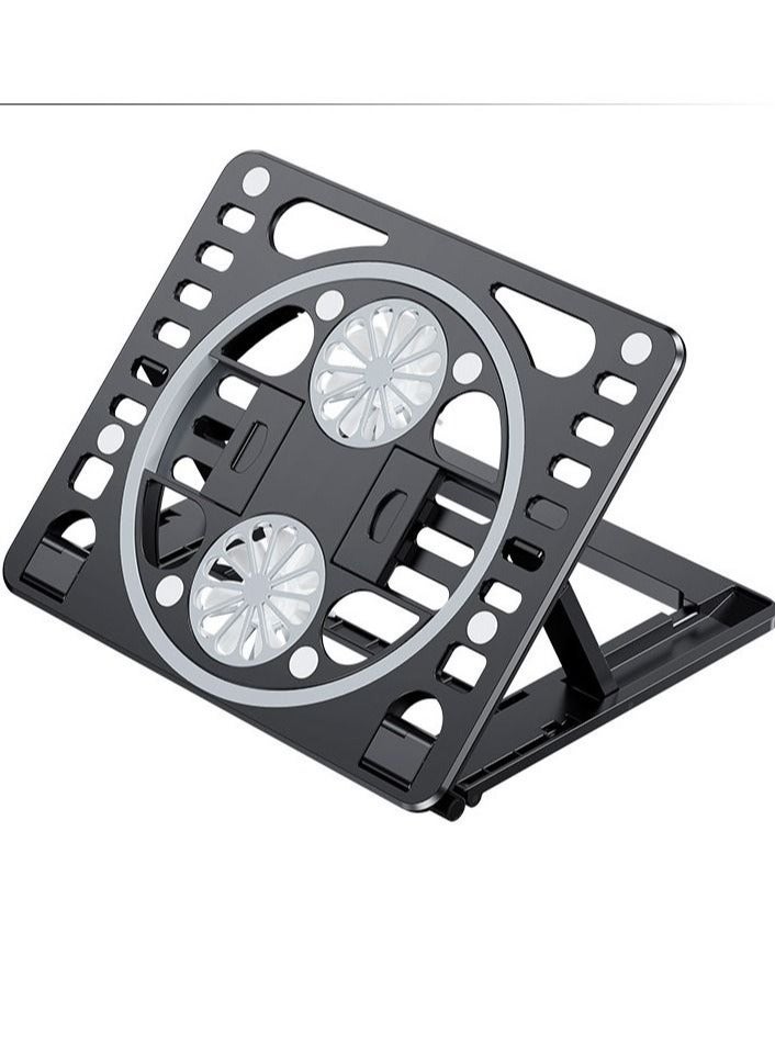 Laptop Stand Portable Ultra-Slim Quiet Laptop Cooler Pad Stand with 2 USB - C Powered Fans Fits 10-17 Inches Laptop for Different Sizes of laptops iPad Mobile Phone and Even Books - Image 1