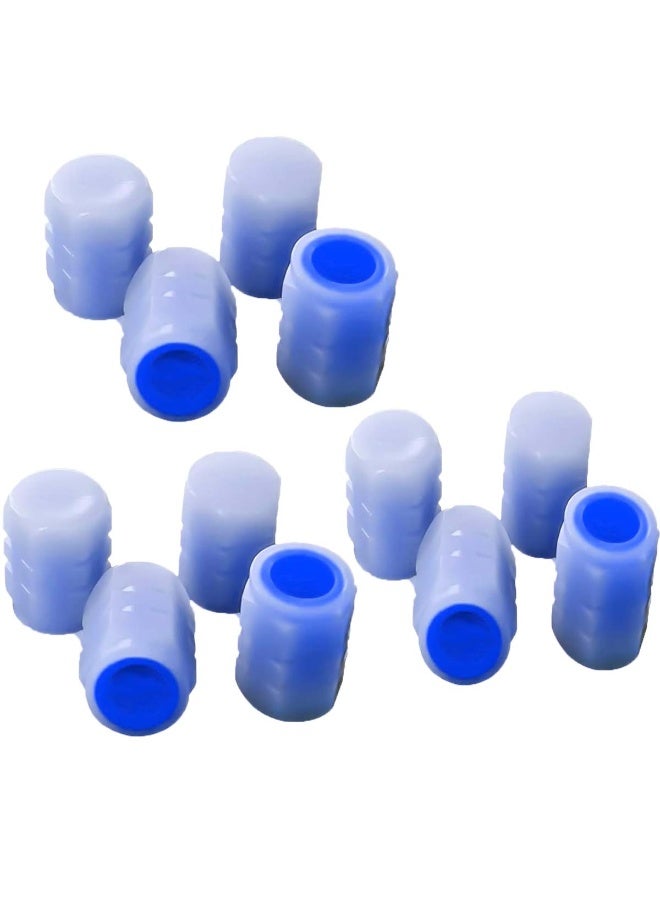 jaexest Luminous Tire Valve Stem Caps for Car 12PCS Fluorescent Glow in The Dark Air Caps Cover Illuminated Corrosion Resistant Tire Pressure Caps Universal for  SUV Motorcycle Bike Blue - Image 1