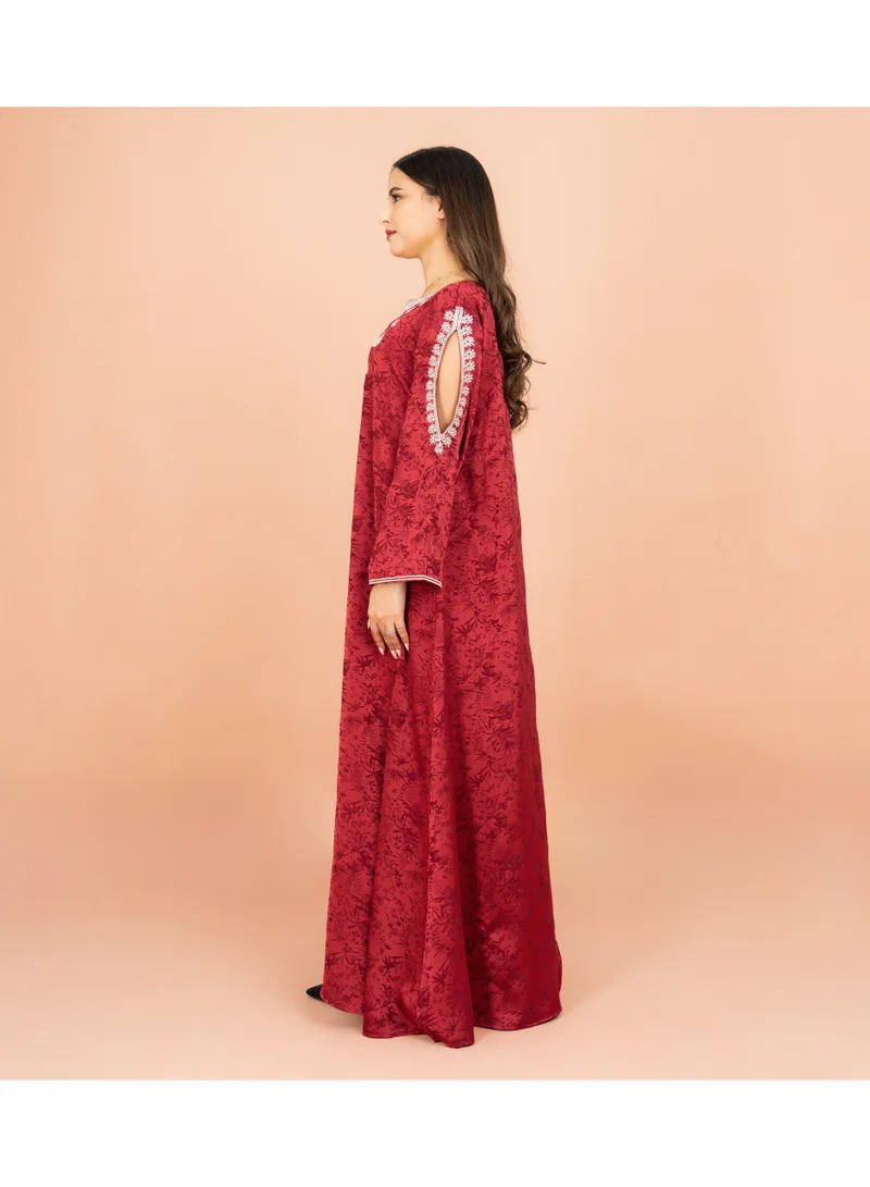 IKKXA  Classic Printed Jalabiya Cold Shoulder Crystal Designs for Women | Best Price UAE
