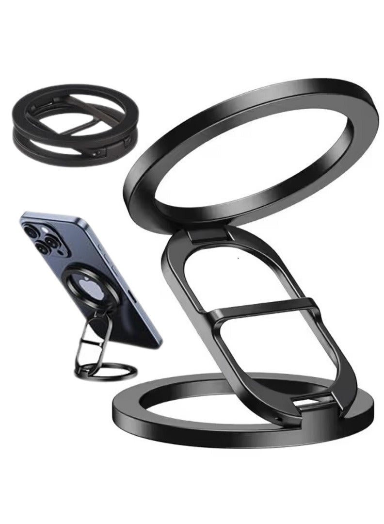 RADSUN Double Magnetic Ring Holder | MagSafe Compatible Stand for iPhone 12/13/14/15/16 Series | 360° Rotation & Adjustable Angle | Foldable Aluminum Design | Universal for All Smartphones - Image 1