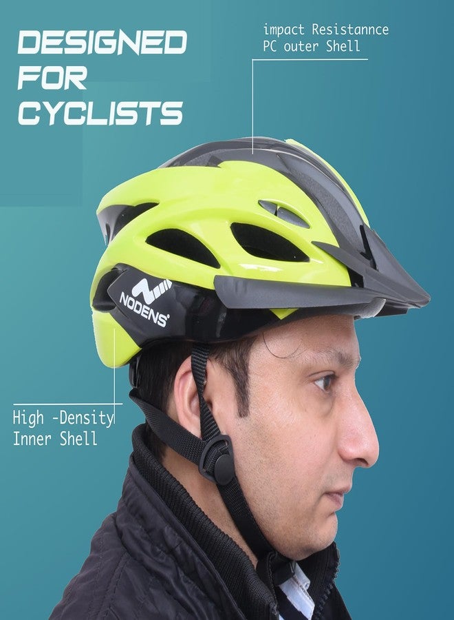 Nodens Cycle Helmet for Cycling Helmet for Men Helmet (Black/Yellow, L) - Image 2