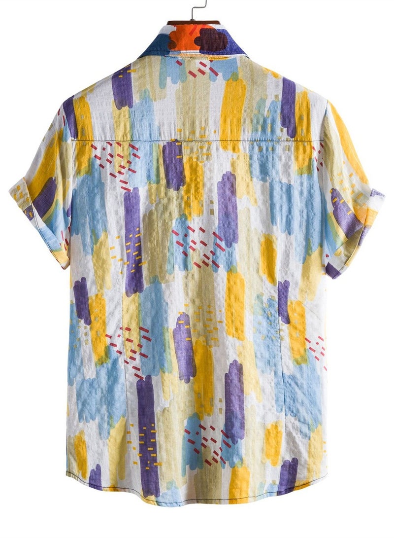 Summer new floral men's casual short-sleeved floral shirt - Image 2