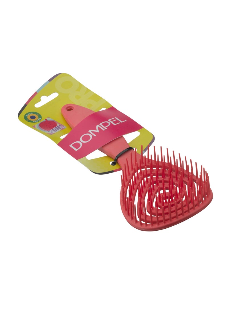 DOMPEL Strawberry-Scented Silicone Hair Styling Brush – Pink - Image 2