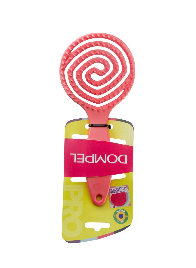 DOMPEL Strawberry-Scented Silicone Hair Styling Brush – Pink - Image 3