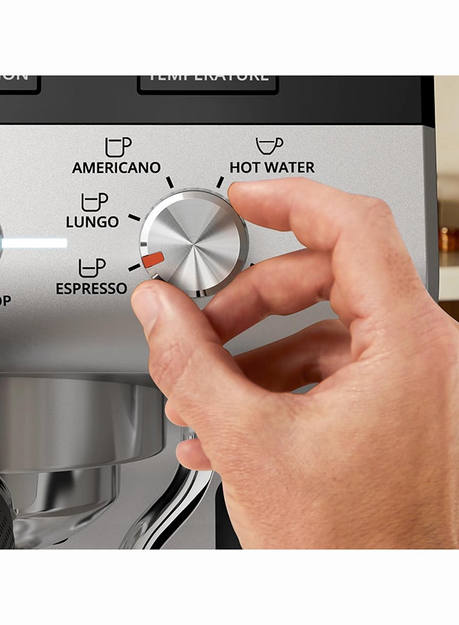KRUPS Precision | Manual Espresso Machine With Grinder | Perfectly Crafted Espresso |  Intuitive Interface | XP801EM0 3.5 L 1380 W XP801EM0 Stainless Steel - Image 4