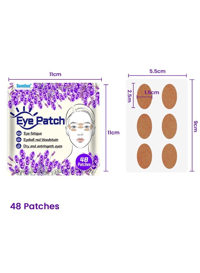48Pcs Lavender Scented Eye Patch - Relieves Eye Fatigue Eye Care Patch - Stay Up Late Eye Dryness - Lavender Eye Patch