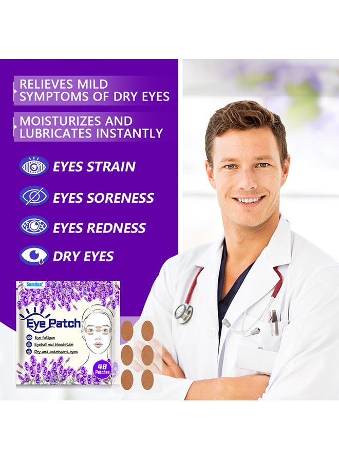 48Pcs Lavender Scented Eye Patch - Relieves Eye Fatigue Eye Care Patch - Stay Up Late Eye Dryness - Lavender Eye Patch