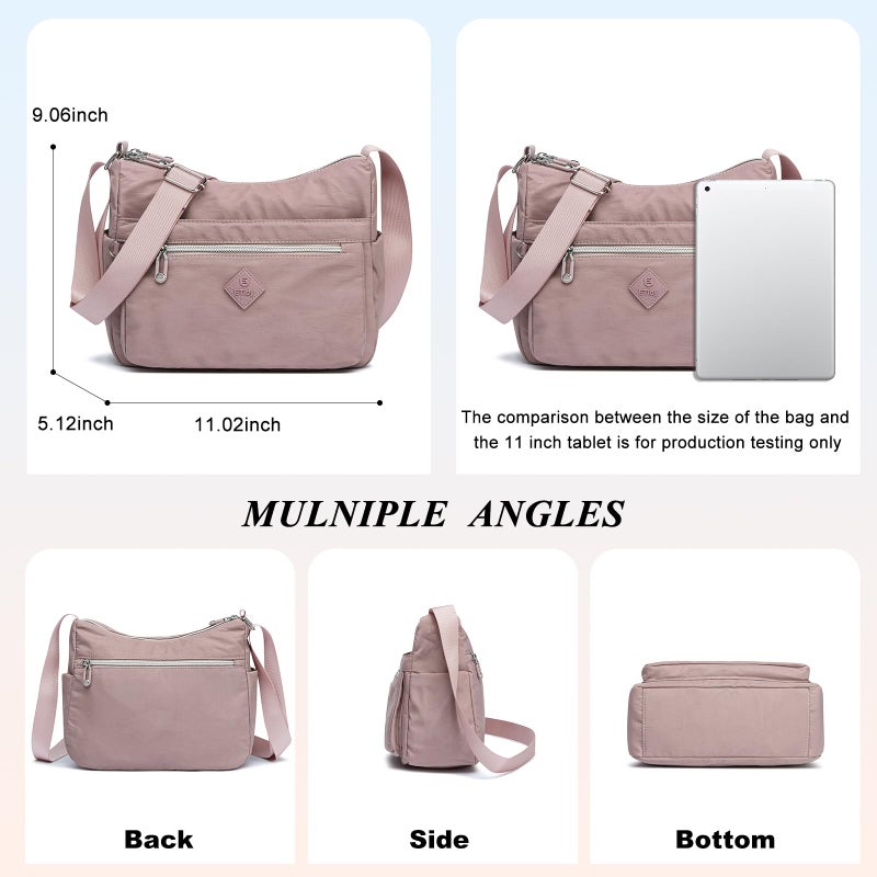 ETidy Large Crossbody Bag For Women Waterproof Lightweight Casual Shoulder Handbag Purse(Pink - Image 3