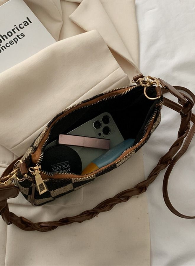 Sharpdo Women's Plaid Shoulder Crossbody Handbag Underarm Bag - Image 2