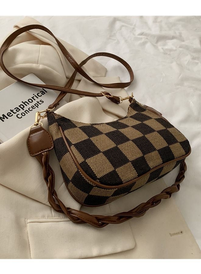 Sharpdo Women's Plaid Shoulder Crossbody Handbag Underarm Bag - Image 4