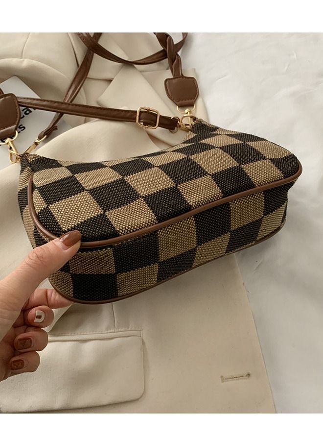 Sharpdo Women's Plaid Shoulder Crossbody Handbag Underarm Bag - Image 3