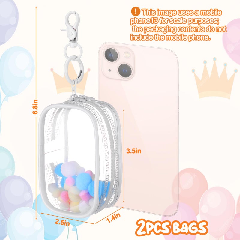 Mity rain 2PCS 3.5inch Clear Figure Display Bag with Keychain for Sonny Baby, Blind Box Display Case, Great Carrying Case Gift for Mini Figure/Doll Collectors - Image 3