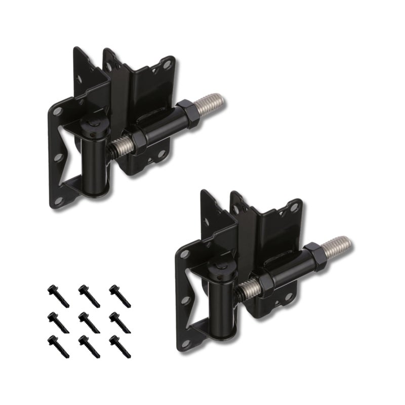 Advantage Industries SelfClosing Gate Hinge for Aluminum Gate PowderCoated StainlessSteel Hinge Horizontal Adjustable HeavyDuty Enclosed Spring 2Side Gate Attachment Pair Black - Image 2