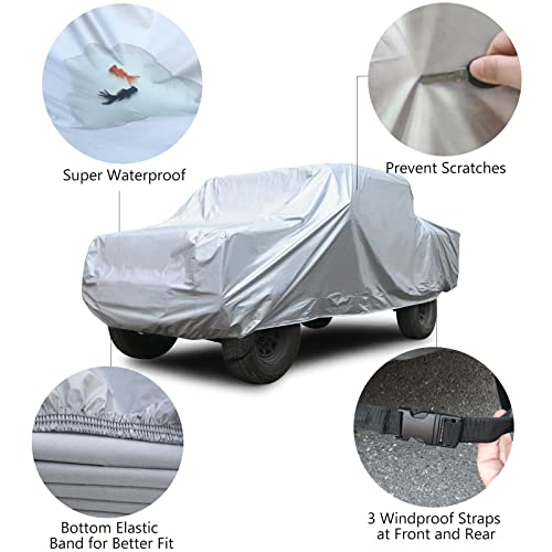SEAZEN Car Cover 6 Layers, Waterproof Truck Car Cover, Snowproof/UV Protection/Windproof, Universal Car Covers Breathable Fabric with Cotton (240 inch to 250 inch) - Image 4