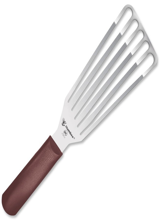 HUMBEE 6 Inches Fish Turner, Slotted Fish Spatula Dishwasher Safe NSF (Left Hand), Shovel Brown - Image 1