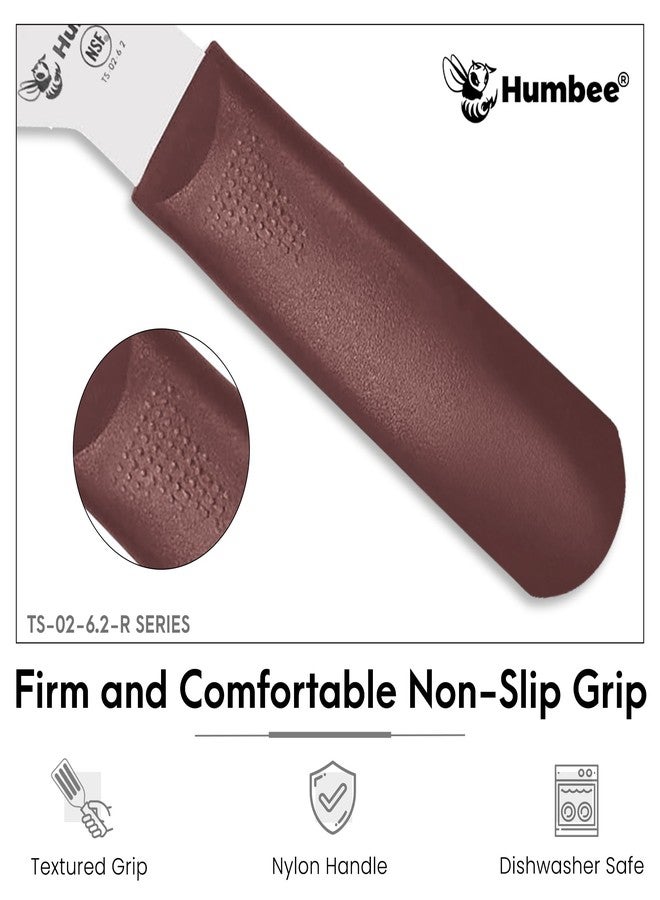 HUMBEE 6 Inches Fish Turner, Slotted Fish Spatula Dishwasher Safe NSF (Left Hand), Shovel Brown - Image 5