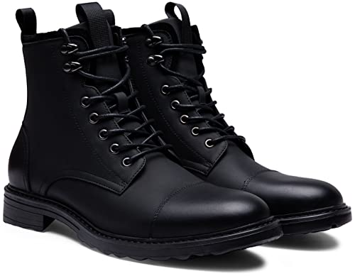 Vostey Mens Boots Motorcycle Casual Boots For Men Zipper Fashion Chukka Boots Mens(BMY8033A black 09) - Image 4