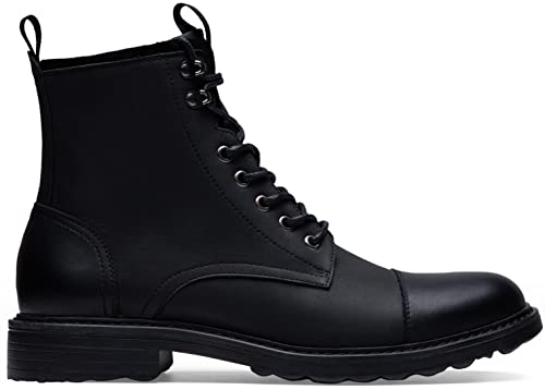Vostey Mens Boots Motorcycle Casual Boots For Men Zipper Fashion Chukka Boots Mens(BMY8033A black 09) - Image 5