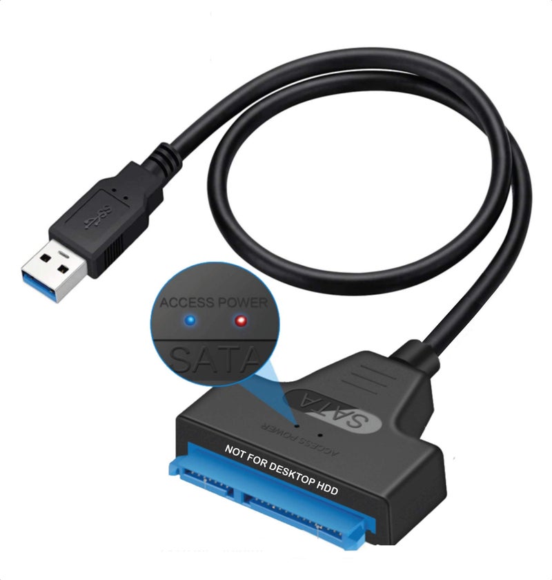 pibox India - USB 3.0 to 2.5" SATA III Hard Drive Adapter 0.5 M Long Cable w/UASP - SATA to USB 3.0 Converter for SSD/HDD - Hard Drive Adapter Cable - 50 cm - New RTL9201R Chipset - 2.5 inch HDD - Image 1
