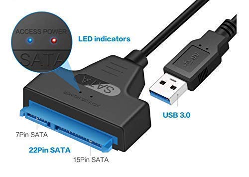 pibox India - USB 3.0 to 2.5" SATA III Hard Drive Adapter 0.5 M Long Cable w/UASP - SATA to USB 3.0 Converter for SSD/HDD - Hard Drive Adapter Cable - 50 cm - New RTL9201R Chipset - 2.5 inch HDD - Image 5