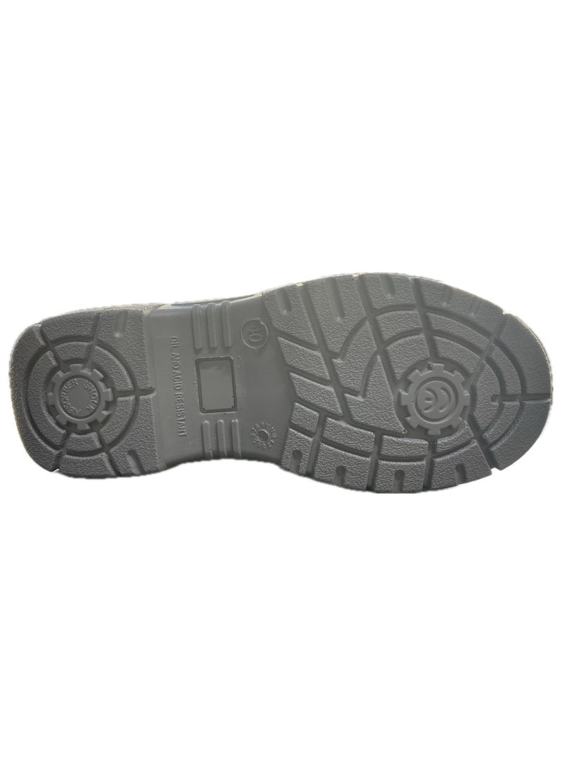 SAFETY SHOES HI ANKLE | GENUINE BREATHABLE LEATHER WITH REFLECTIVE AT THE BACK | TWO-TONE PU SOLE. - Image 2