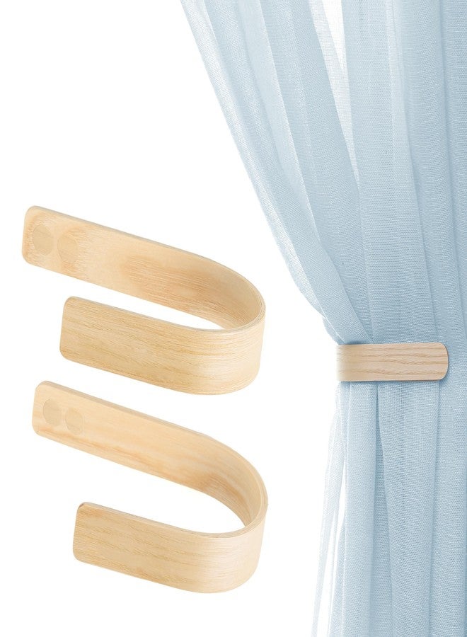 Toros.Store Wood Curtain Holdbacks - Set of 2 Modern Farmhouse Holdback for Drapes, Hooks for Walls, Curtains Tiebacks Wall Mount, Wooden Curtain Pullbacks Hook, Drapery Holders, Home Decor - Image 1