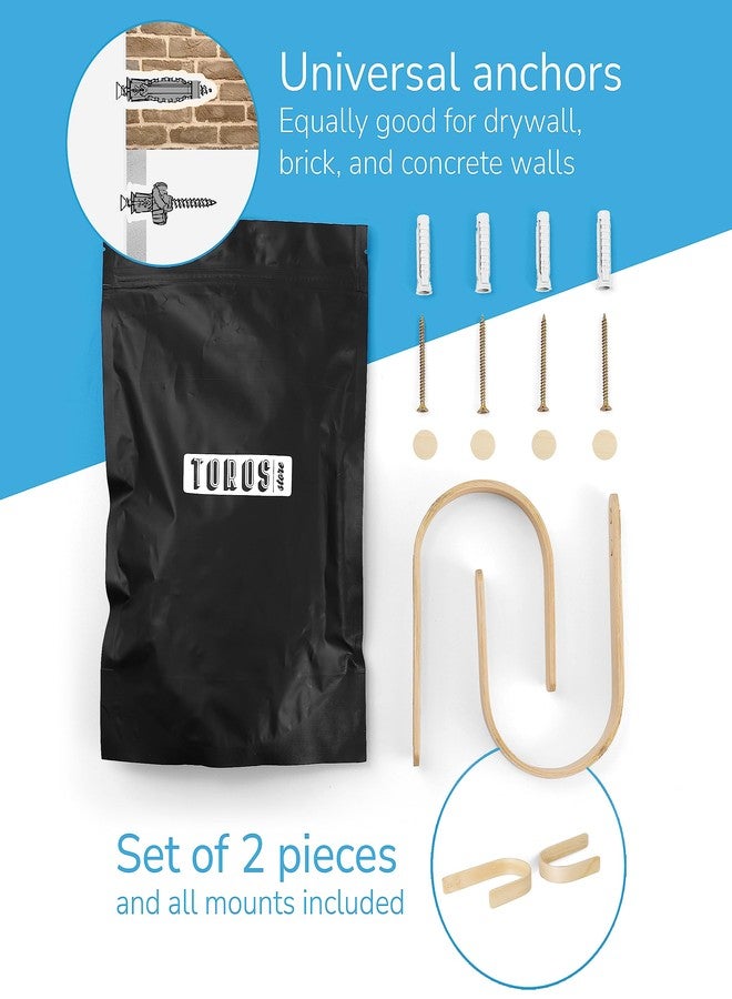 Toros.Store Wood Curtain Holdbacks - Set of 2 Modern Farmhouse Holdback for Drapes, Hooks for Walls, Curtains Tiebacks Wall Mount, Wooden Curtain Pullbacks Hook, Drapery Holders, Home Decor - Image 2